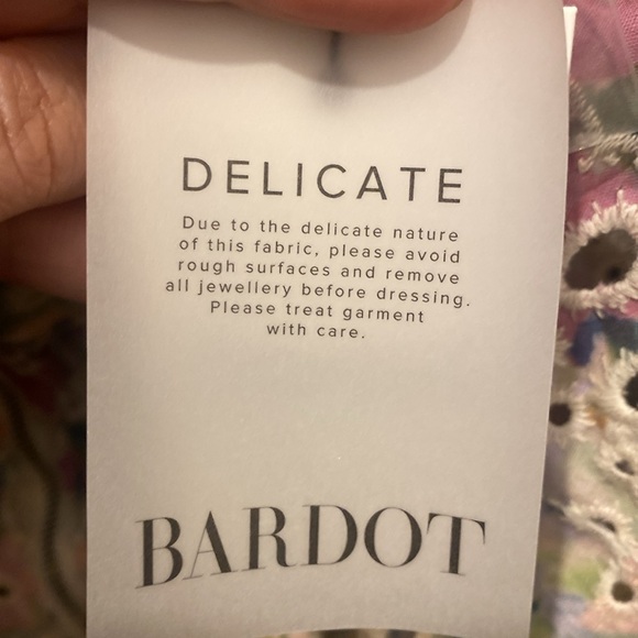 Bardot Lila Flounce mini Broderie dress, size 12 - Picture 4 of 5